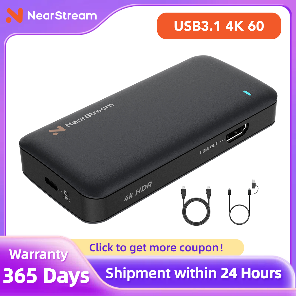 Capture Card Hdmi - NearStream Premium 4K60 USB 3.1 Capture