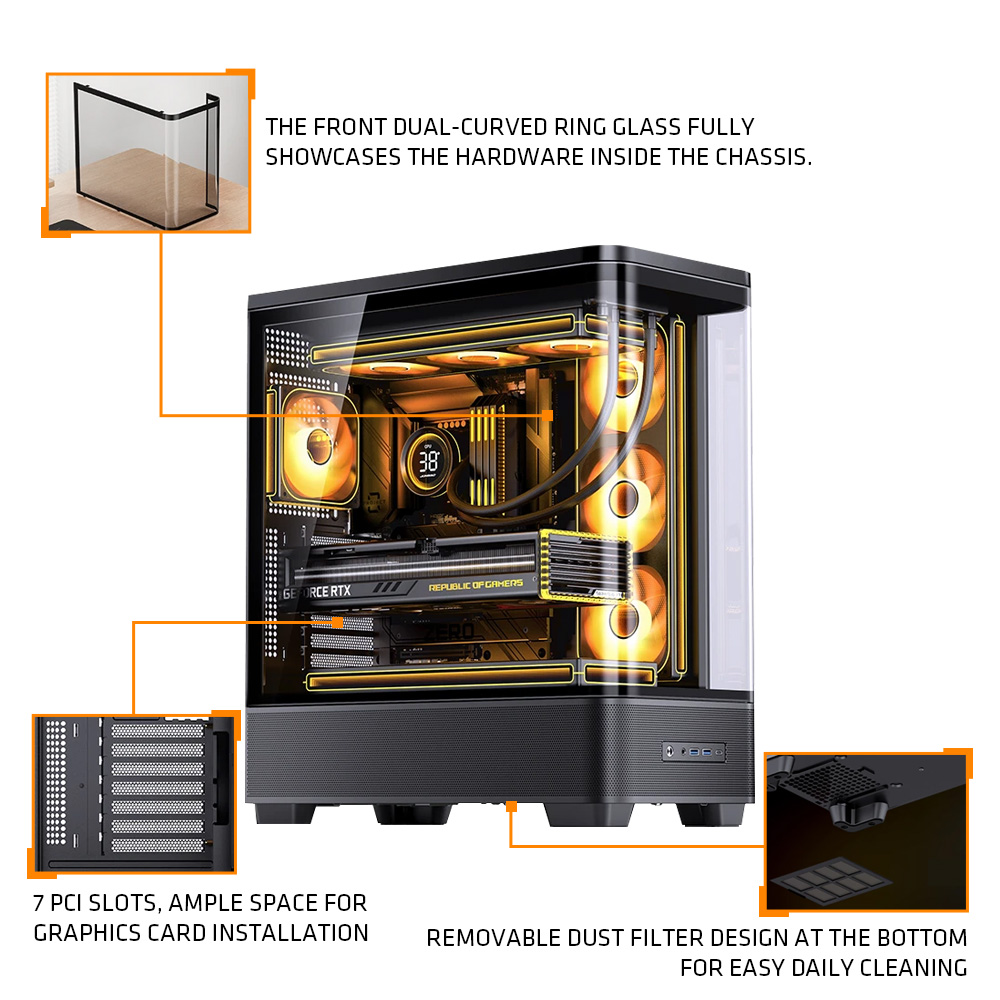 JONSBO TK-5 White/Black ATX PC - Pc Gaming Jonsbo recension och pris
