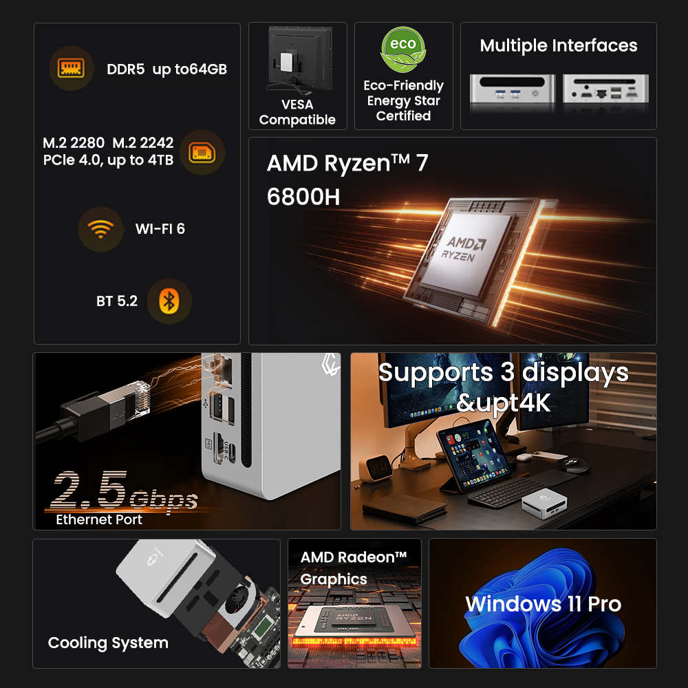 Windows 11 DDR5 6400Mhz WIFI6  - Pc Gaming Ddr5 recension och pris