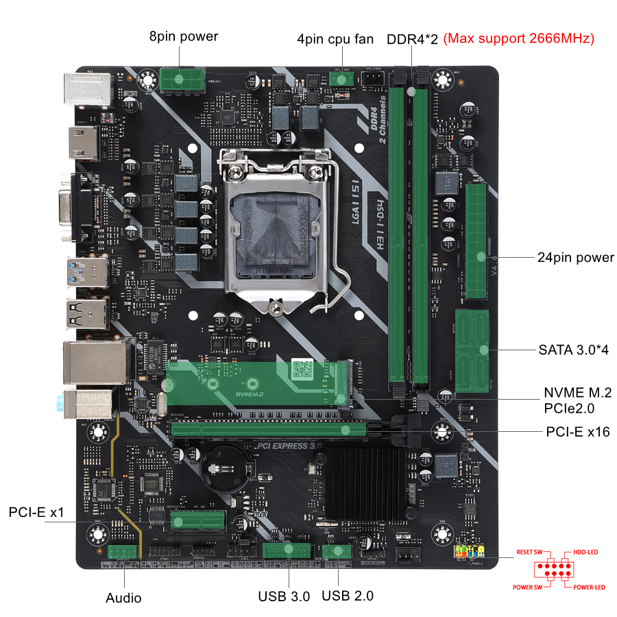 KLLISRE H310 Motherboard H311- - Pc Gaming I7 recension och pris