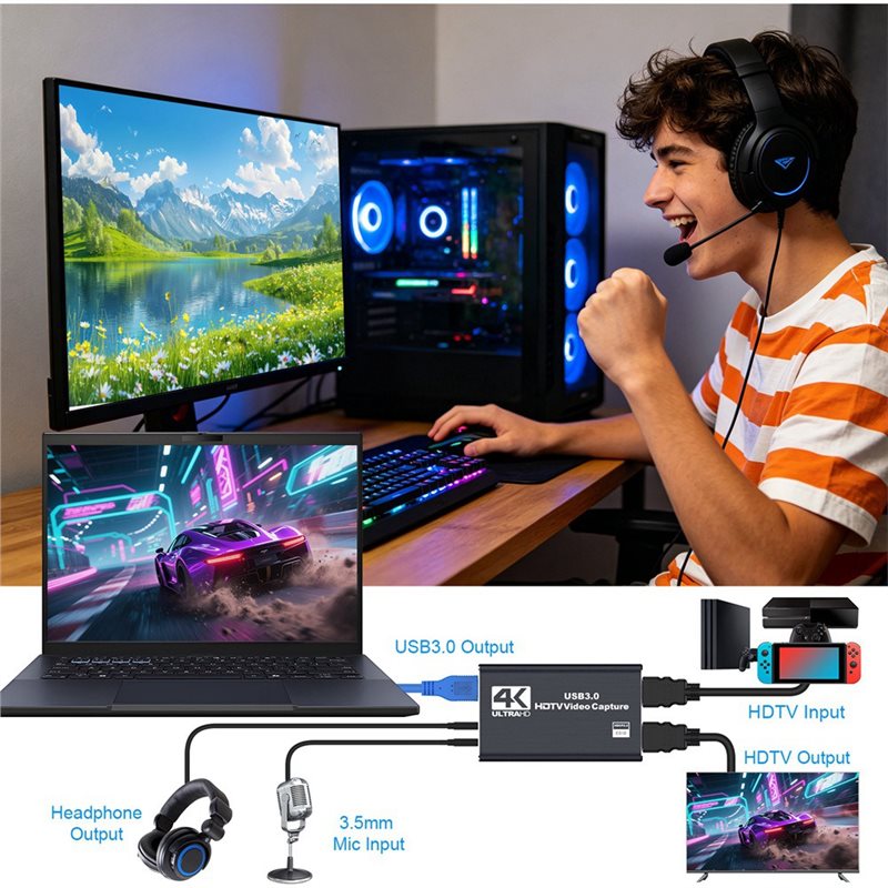 AT82-Game For PC Recording 4K  - Capture Card Hdmi recension och pris