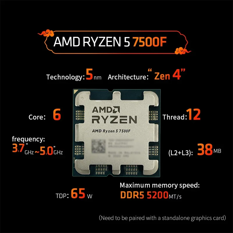 AMD Ryzen 5 7500F 3.7GHz 6-Cor - Pc Gaming Ddr5 recension och pris