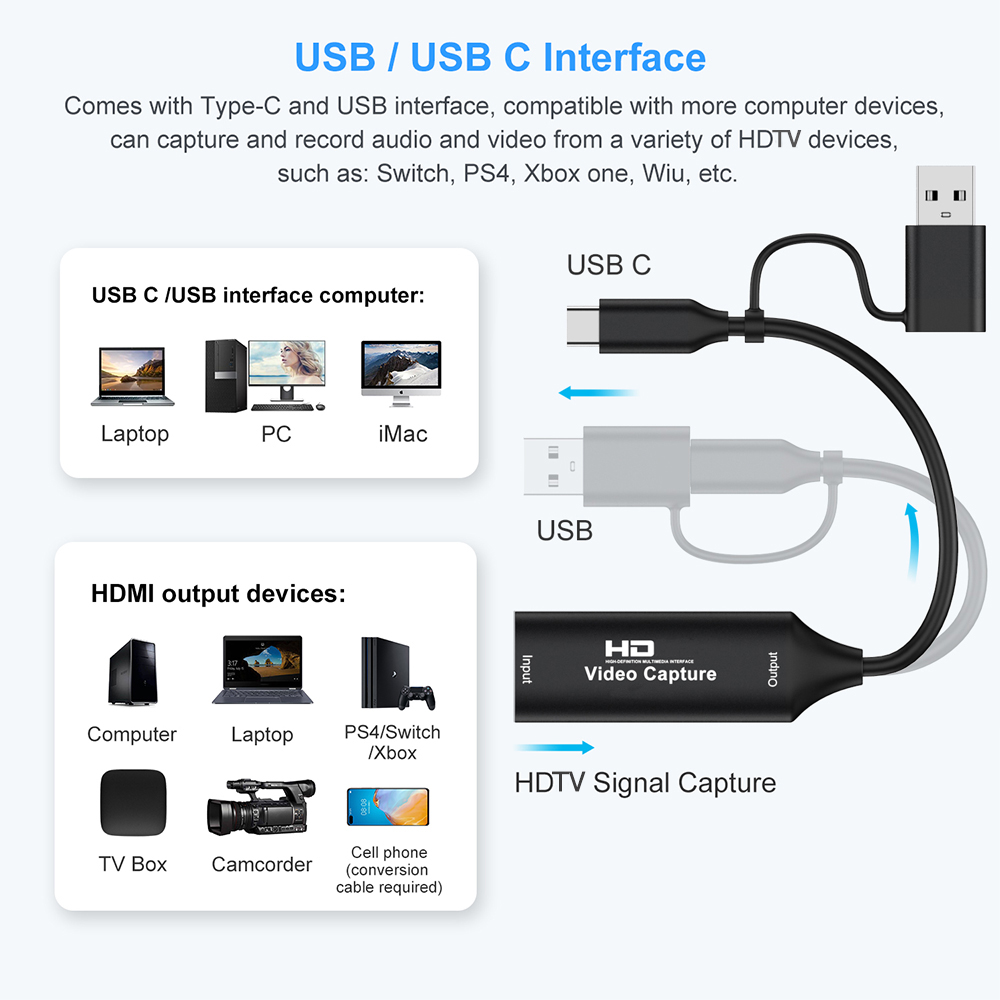 4K HDMI-compatible USB Video C - Capture Card Hdmi recension och pris